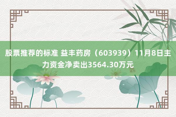 股票推荐的标准 益丰药房（603939）11月8日主力资金净卖出3564.30万元