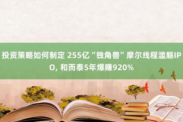 投资策略如何制定 255亿“独角兽”摩尔线程滥觞IPO, 和而泰5年爆赚920%