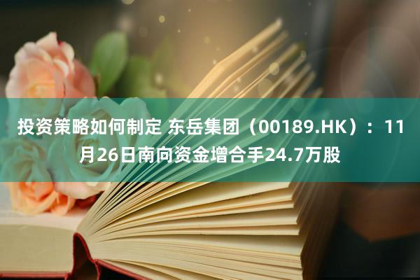 投资策略如何制定 东岳集团（00189.HK）：11月26日南向资金增合手24.7万股