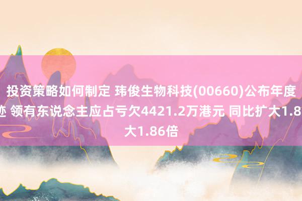 投资策略如何制定 玮俊生物科技(00660)公布年度事迹 领有东说念主应占亏欠4421.2万港元 同比扩大1.86倍