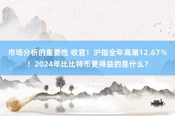 市场分析的重要性 收官！沪指全年高潮12.67％！2024年比比特币更得益的是什么？