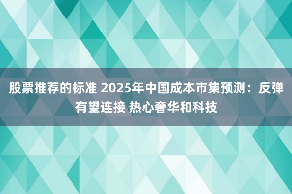 股票推荐的标准 2025年中国成本市集预测：反弹有望连接 热心奢华和科技