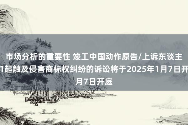 市场分析的重要性 竣工中国动作原告/上诉东谈主的1起触及侵害商标权纠纷的诉讼将于2025年1月7日开庭