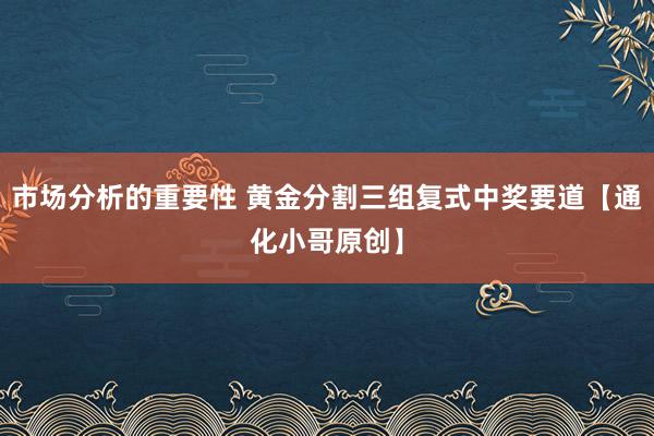 市场分析的重要性 黄金分割三组复式中奖要道【通化小哥原创】