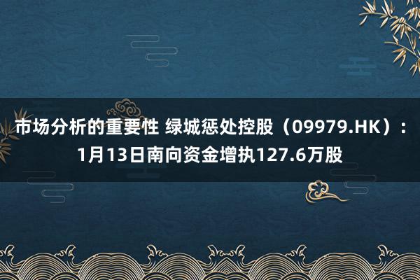 市场分析的重要性 绿城惩处控股（09979.HK）：1月13日南向资金增执127.6万股